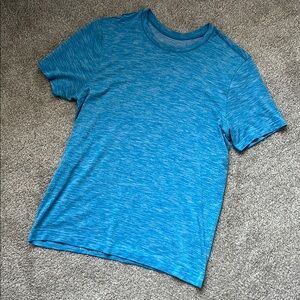 Lululemon Athletica Blue Short Sleeve Vented Athletic Tee, Performance Fabric
